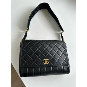 Chanel Rare Vintage 90s Lambskin Classic Flap Bag